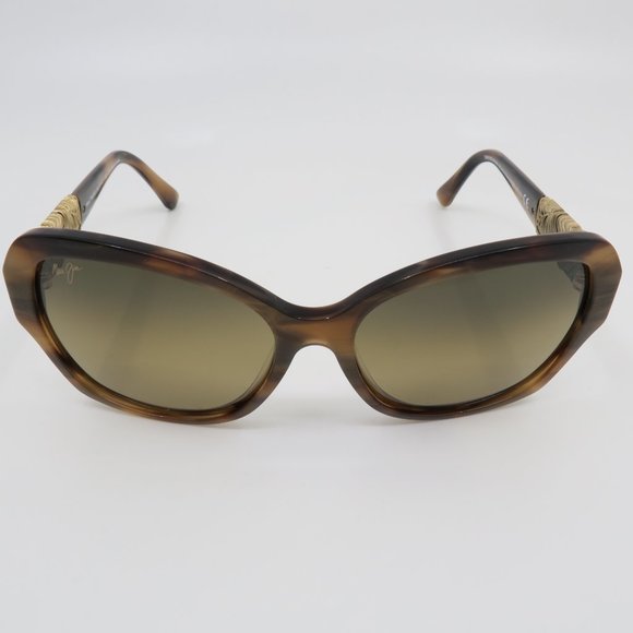 Maui Jim MJ530-93 SWAYING PALMS Brown Stripes/Bronze 24K Gold Deluxe Sunglasses. - Picture 3 of 8
